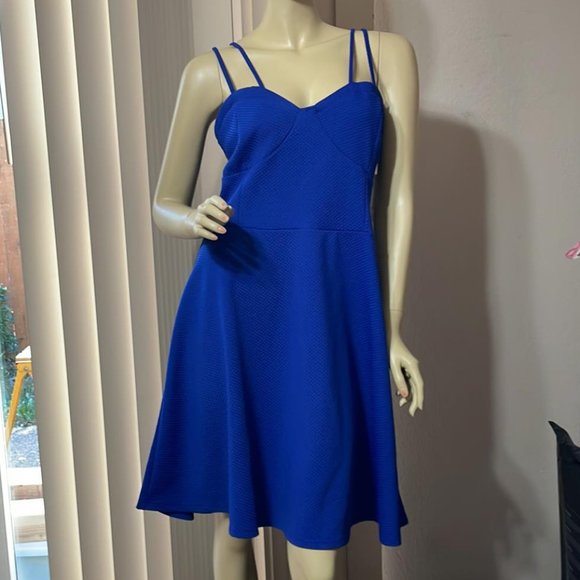 JustFab Dresses & Skirts - Women 1XL NEW Above Knee Mid Evening Dress Gorgeous Blue Sexy Straps